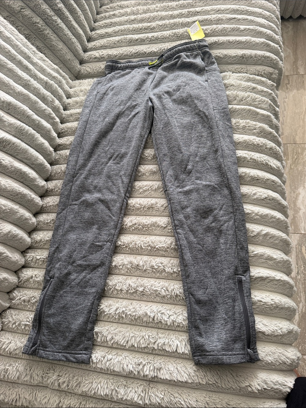 all in motion Gray Heather Kids Jogger Sweatpants with Zipper Ankles